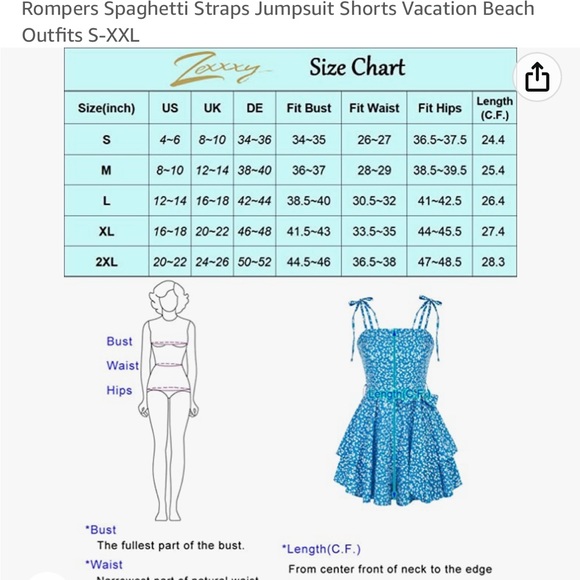 NWT light green floral romper with spaghetti straps. - Picture 4 of 4